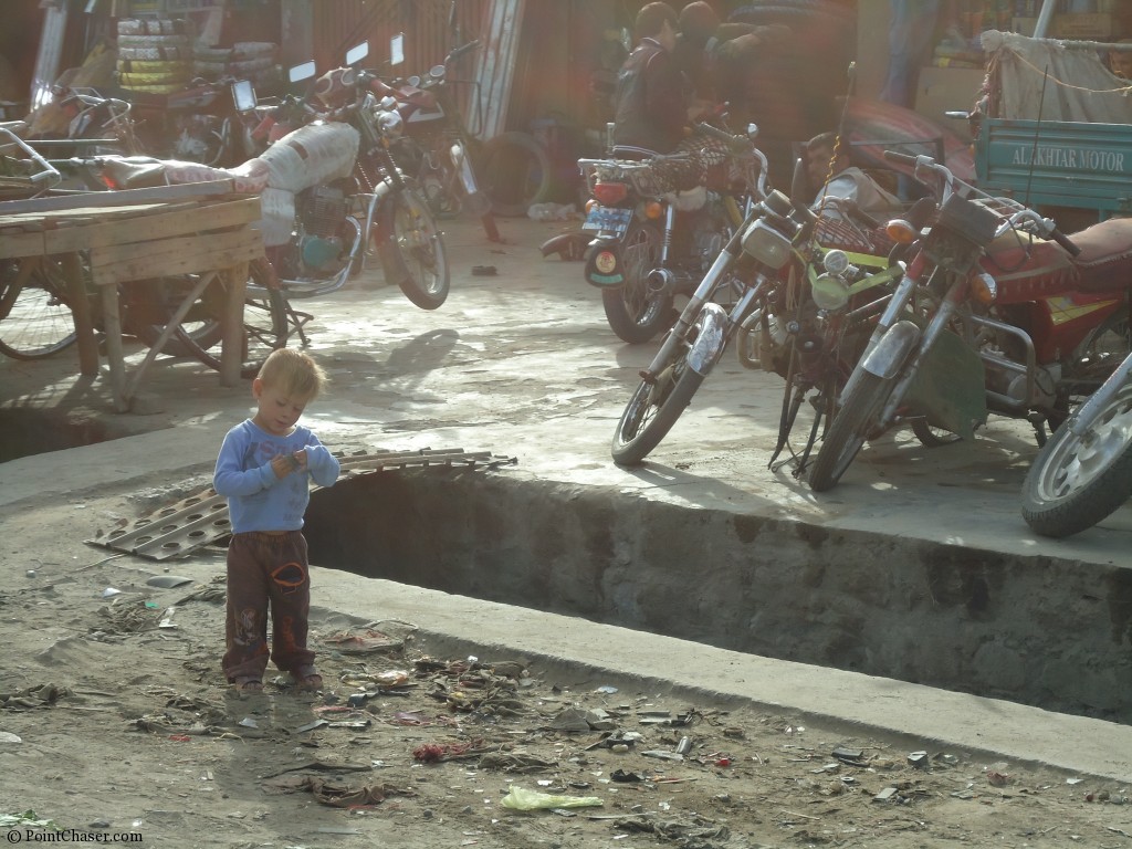 Blonde haired boy in Charikar