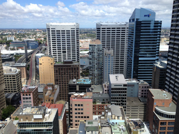 View from the Executive Club Lounge Hilton Sydney