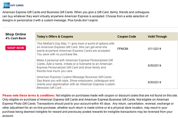 American Express Giftcards LuckyRewards