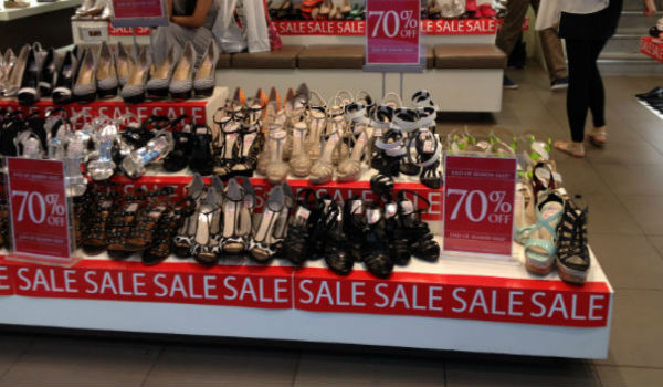 Shoes on sale on King Street in Sydney