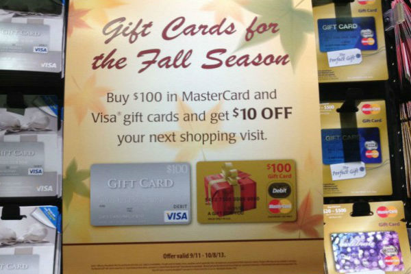 Visa Mastercard gift cards