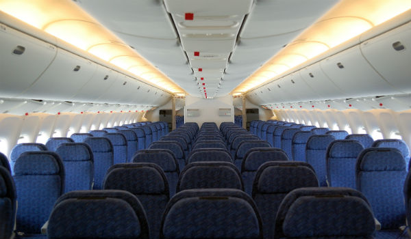 Airplane cabin economy seats