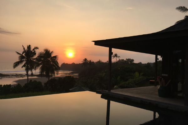 Sunset at Villa Bulung Daya in Antap, Bali