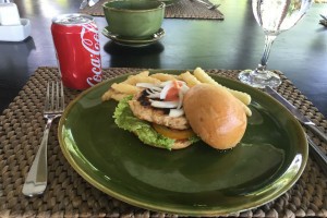 Chicken burgers at Villa Bulung Day in Antap, Bali