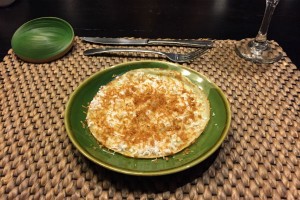 Coconut crepe dessert