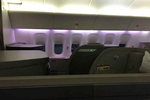 Cathay Pacific First Class Cabin flight 872 Hong Kong to San Francisco onboard 777-300ER