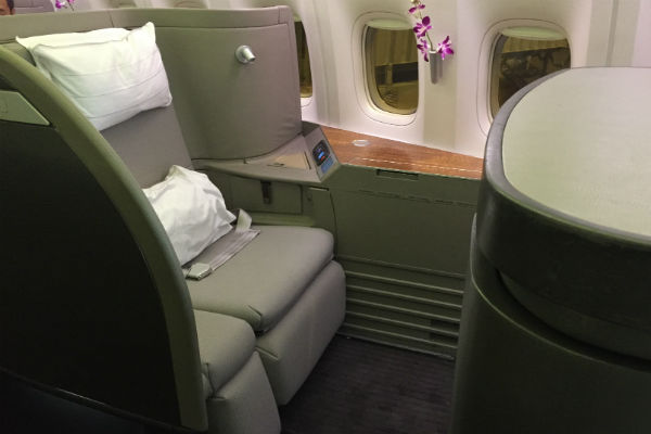 Cathay Pacific first class seat 1A