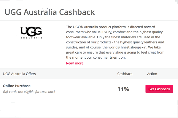 TopCashback is offering 11% cash back on UGG purchases - including UGG gift cards!