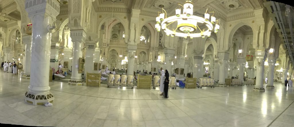 Prayer Hall inside Masjid Al-Haram in Mecca