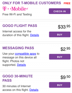 T-mobile free hour of in-flight wifi onboard Virgin America JFK to SFO