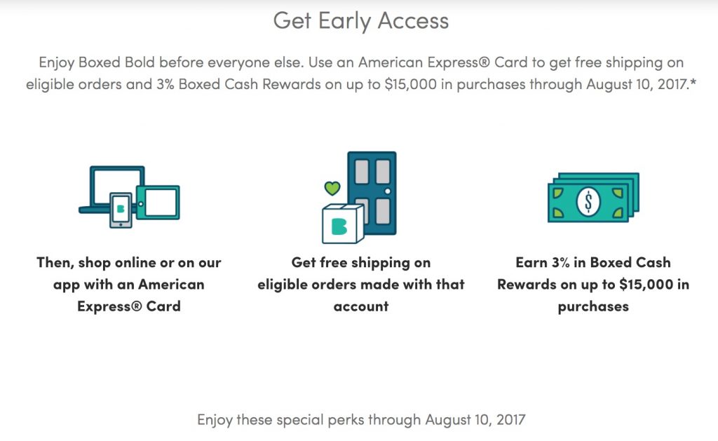 Boxed Amex Deal  off 