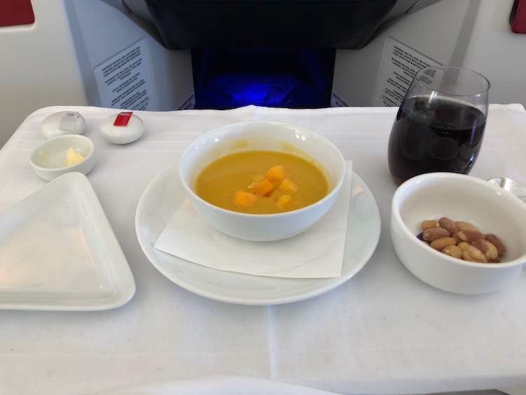 Austrian Business Class butternut squash soup