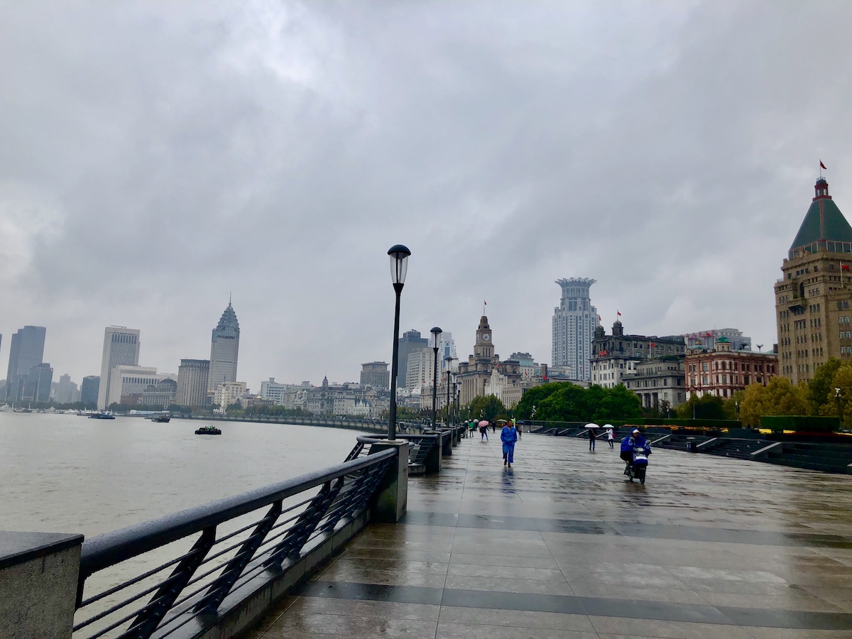 Shanghai The Bund on a rainy day