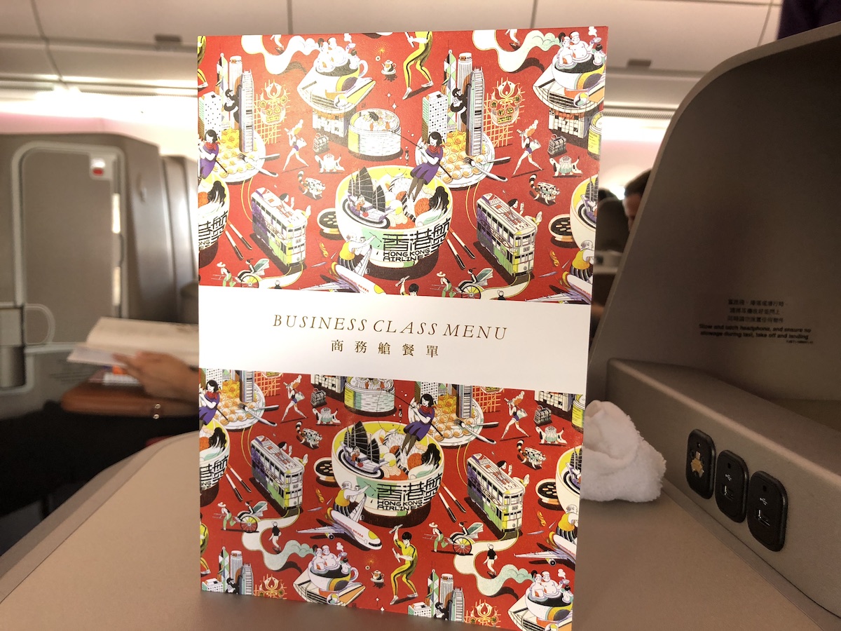 Hong Kong Airlines business class menu