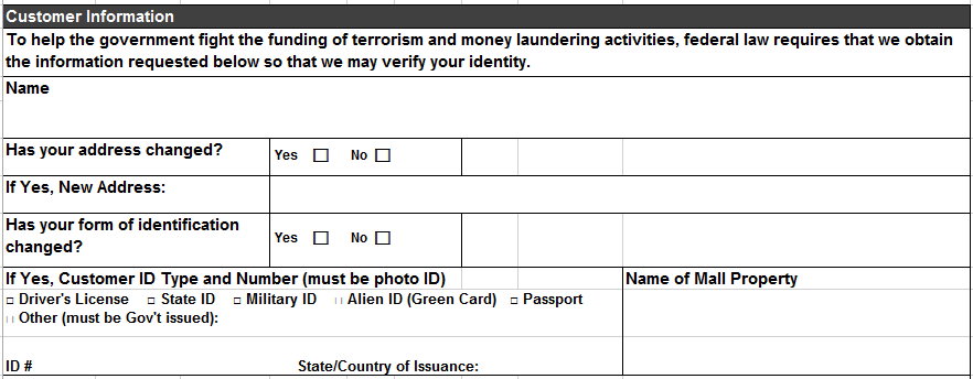 Simon Mall FinCen form over $10000