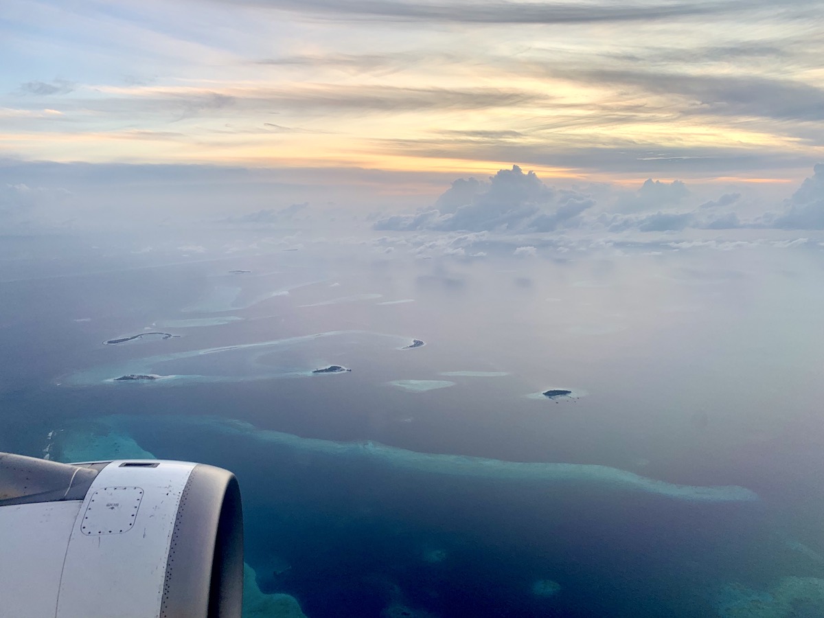 Maldives view from the plane