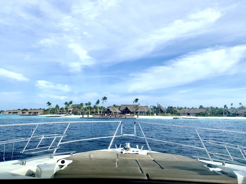 Approaching the Waldorf Astoria Maldives