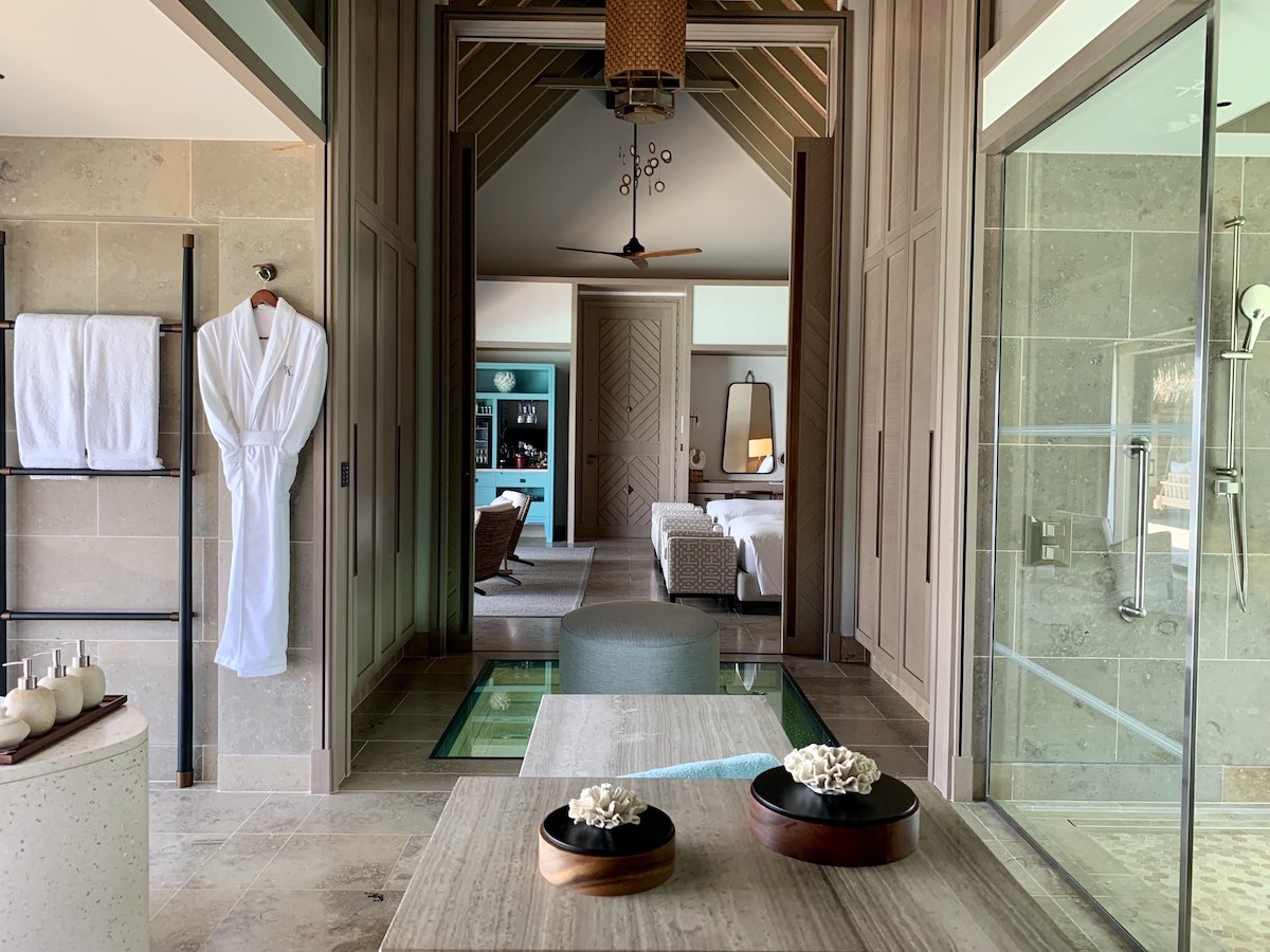 Waldorf Astoria Maldives overwater villa  bathroom