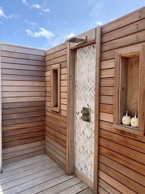 Waldorf Astoria Maldives overwater villa outdoor shower