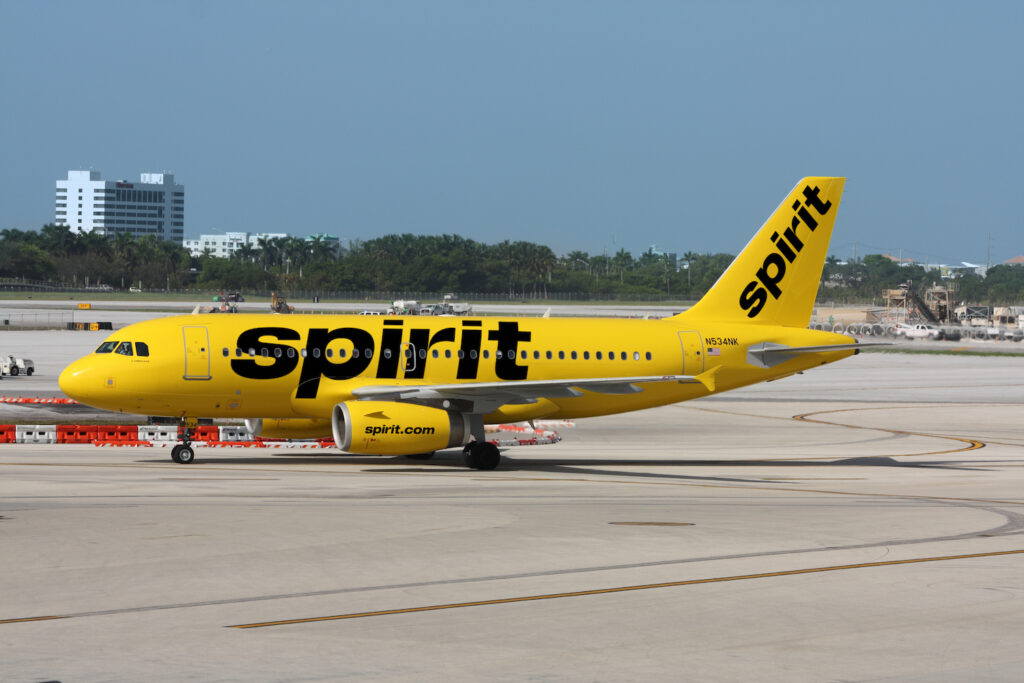 Spirit Airlines A319 livery