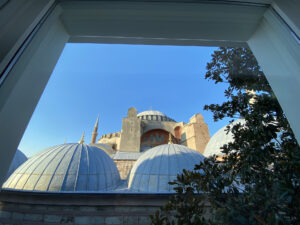 Hotel room view of Hagia Sophia Mosque in Istanbul