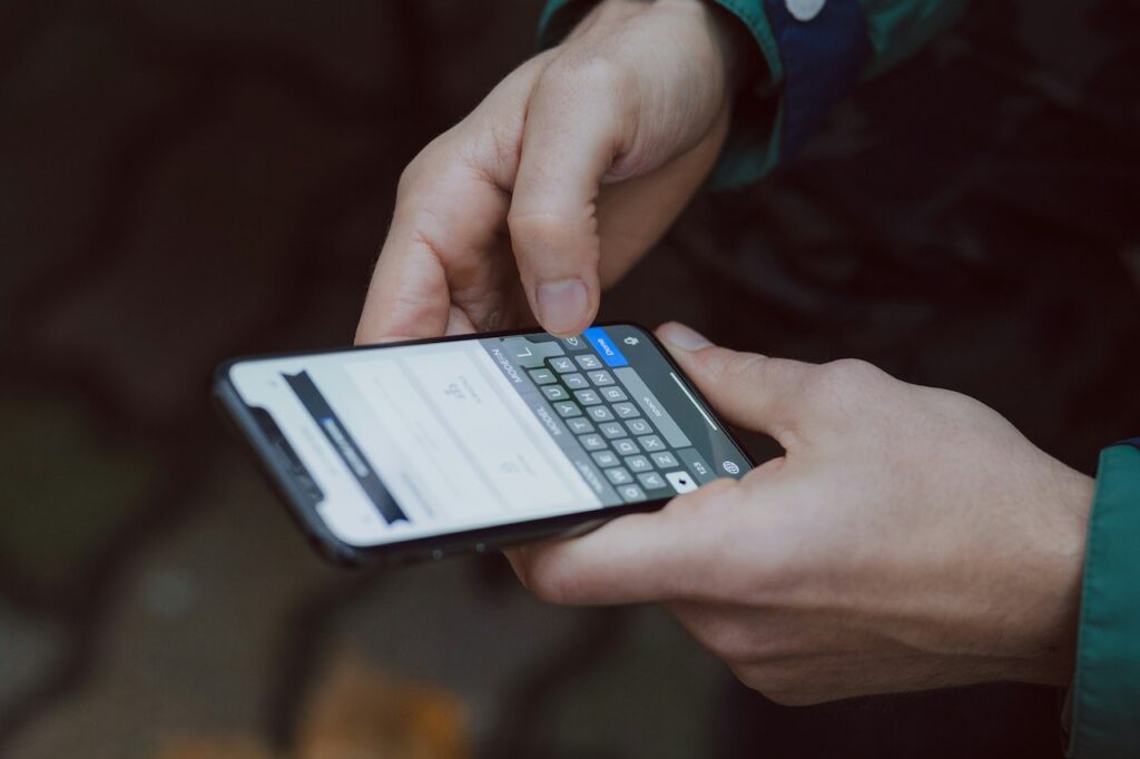 a person holding a cell phone