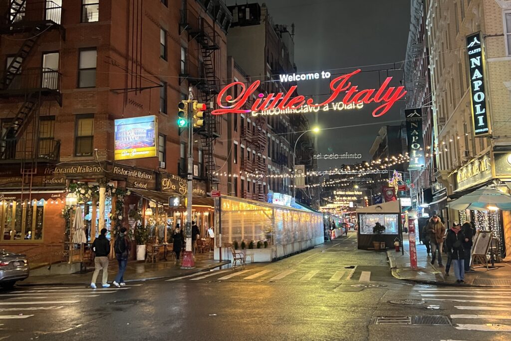 Little Italy New York at night