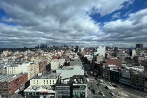 Daytime view of lower Manhattan from the Bowery 50 hotel